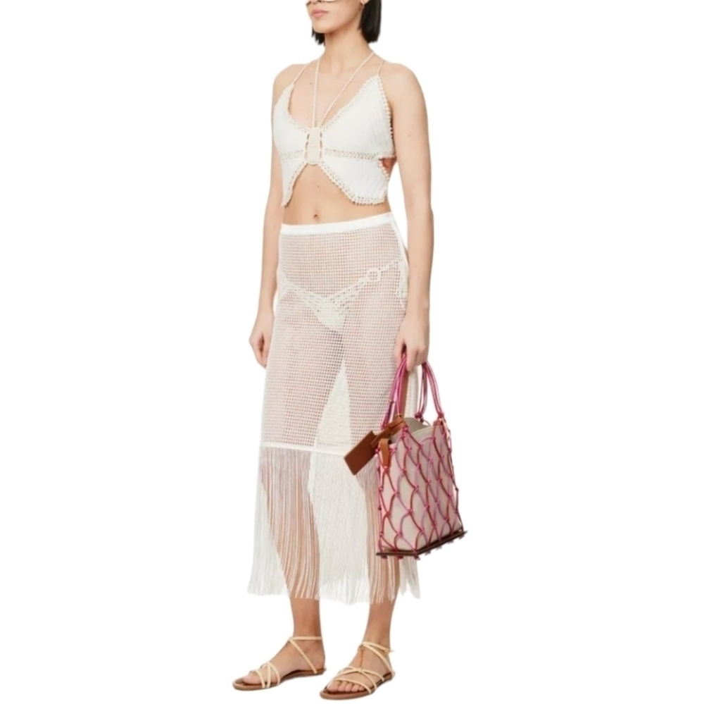 My Beachy Side Camelia Maxi Skirt, Size Large, White, NWT